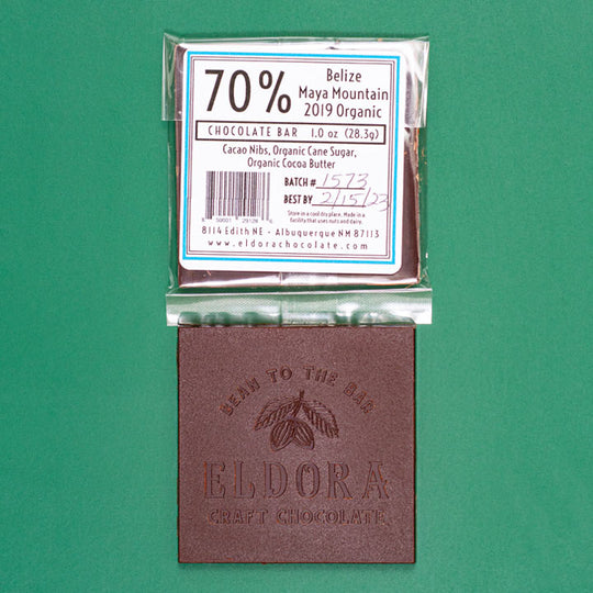Belize Maya Mountain 70% Chocolate Bar Eldora Craft Chocolate